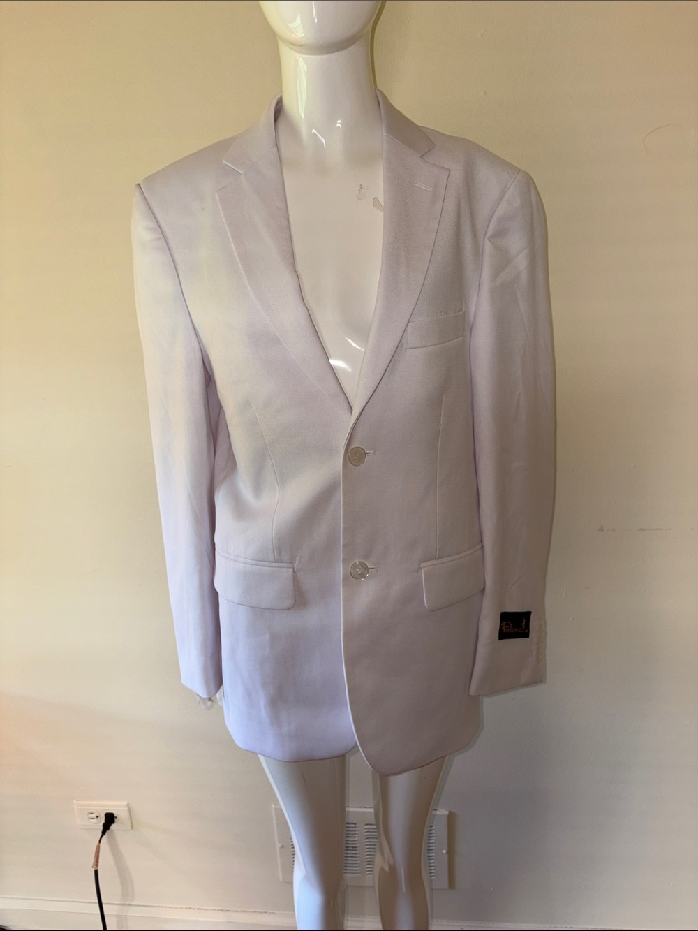 FALCONE Classic White Single-Breasted Blazer 34R